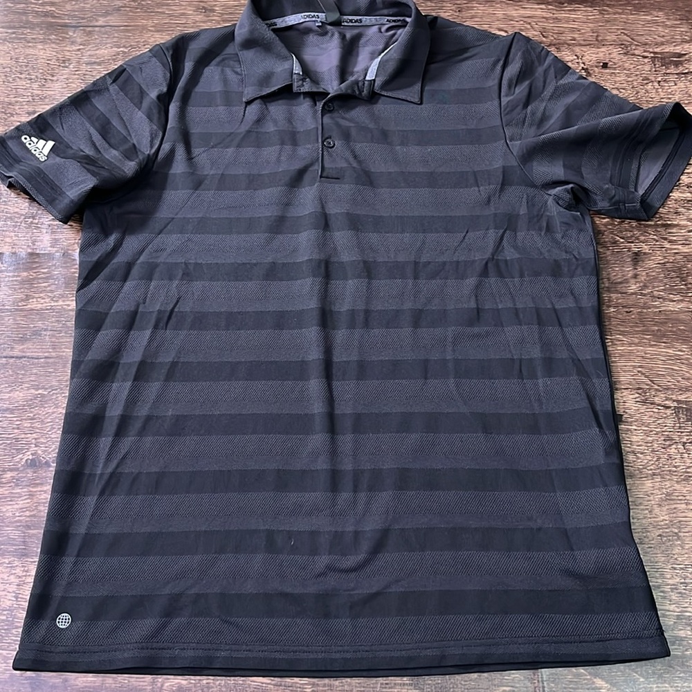 adidas Two-Color Stripe Polo, black /grey H56794